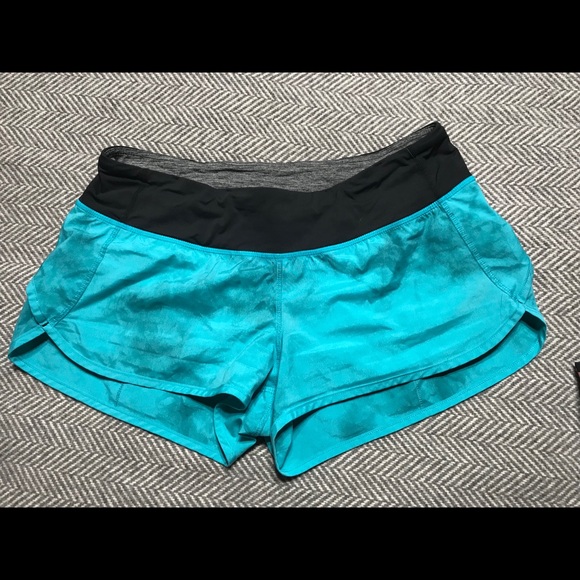lululemon athletica Pants - Lululemon Speed Short, 8, Blue marble pattern EUC